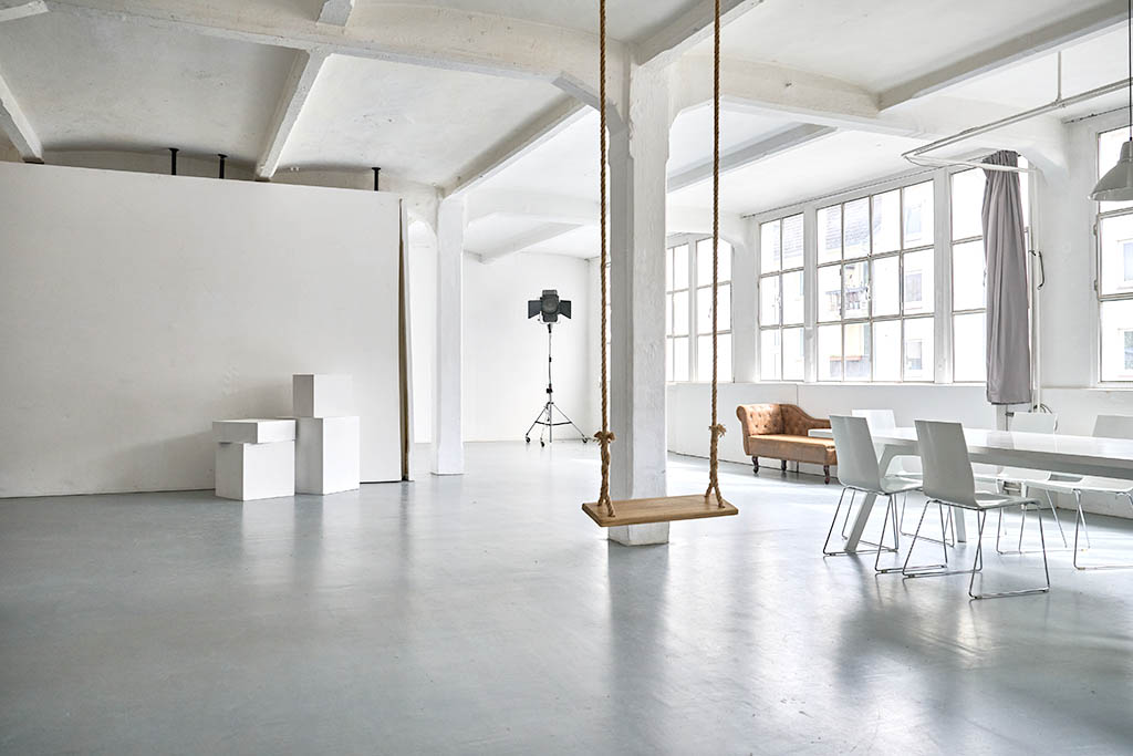 Innenraum des Fotostudios Loft 25 in Hamburg-Eilbek